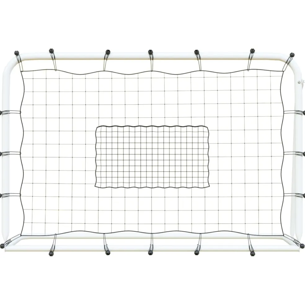 vidaXL Voetbalrebounder 184x61x123 cm staal en PE wit en zwart