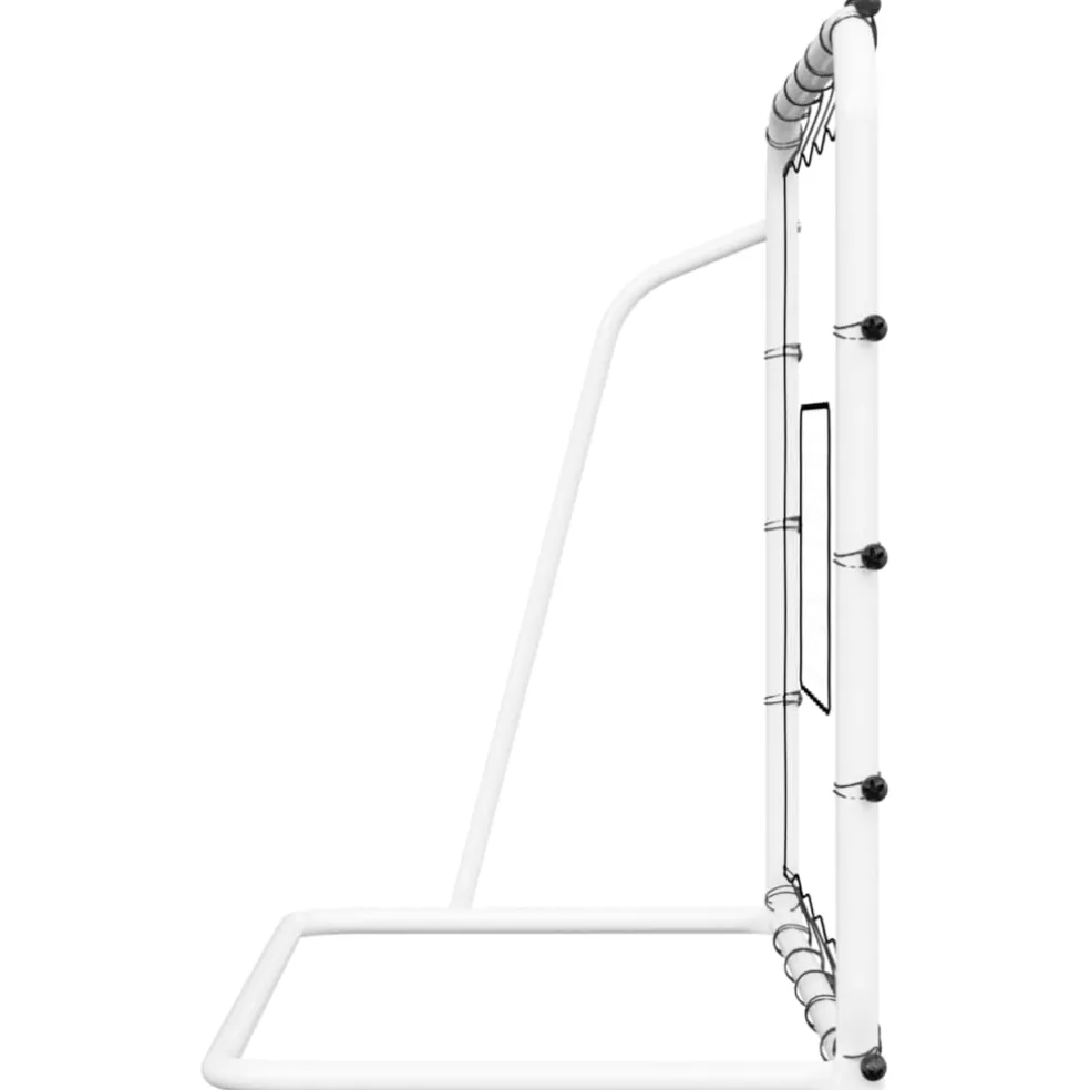 vidaXL Voetbalrebounder 184x61x123 cm staal en PE wit en zwart