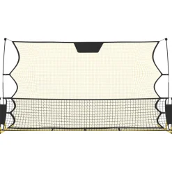 vidaXL Voetbal reboundnet 183x85x120 cm polyester zwart en geel