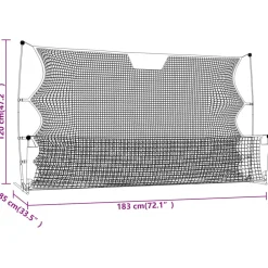 vidaXL Voetbal reboundnet 183x85x120 cm polyester zwart en geel