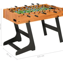 vidaXL Voetbaltafel inklapbaar 121x61x80 cm lichtbruin