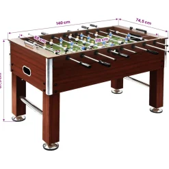 vidaXL Voetbaltafel 60 kg 140x74,5x87,5 cm staal bruin