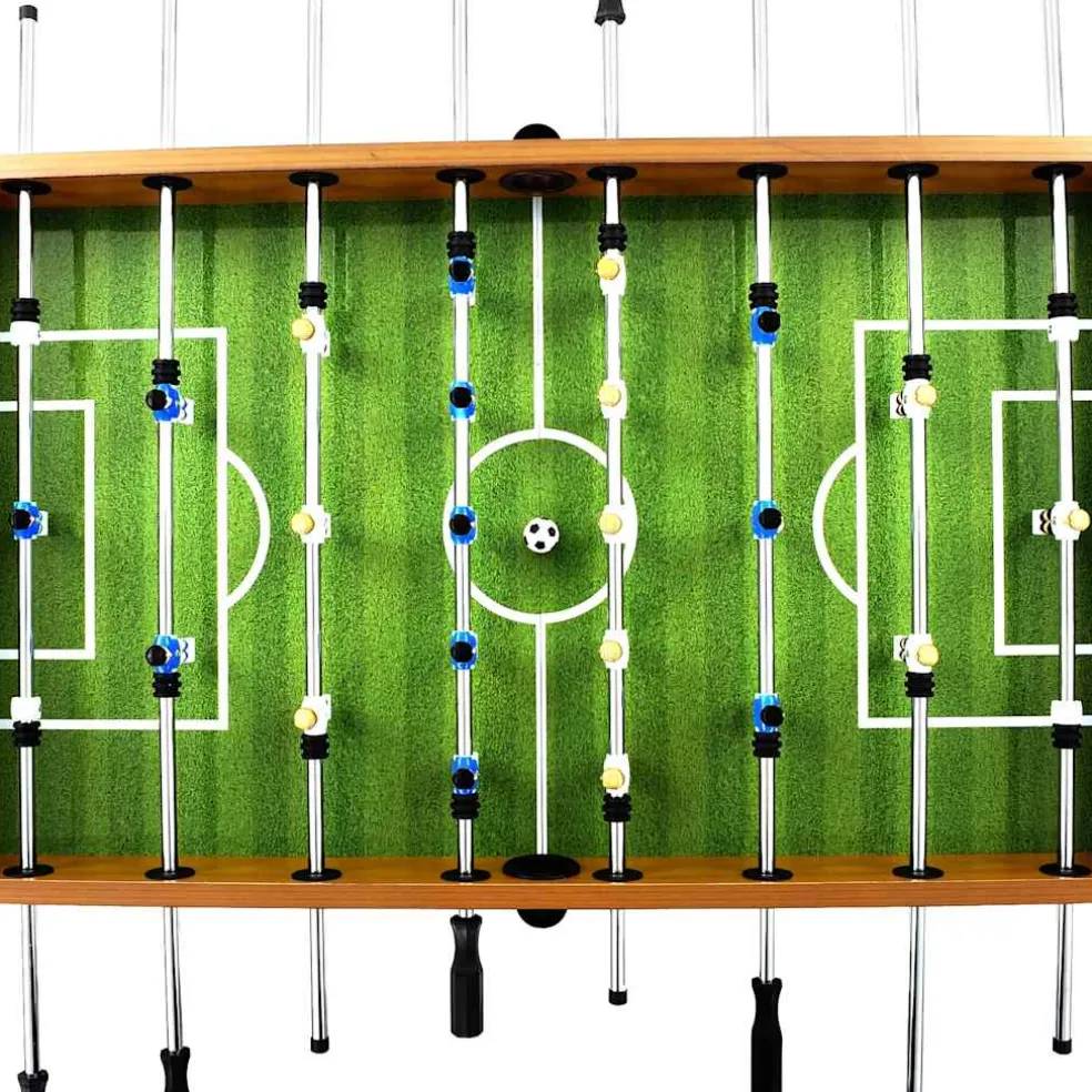 vidaXL Voetbaltafel 60 kg 140x74,5x87,5 cm staal lichtbruin en zwart