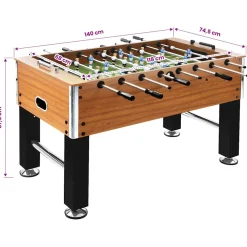 vidaXL Voetbaltafel 60 kg 140x74,5x87,5 cm staal lichtbruin en zwart