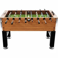 vidaXL Voetbaltafel 60 kg 140x74,5x87,5 cm staal lichtbruin en zwart