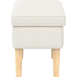 vidaXL Voetenbank Crèmekleurig 55 x 35 x 41 cm Bouclé