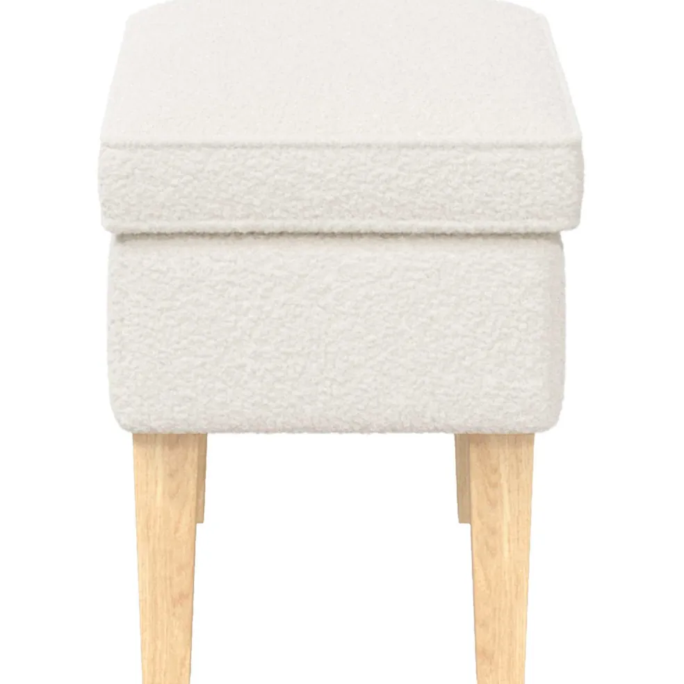 vidaXL Voetenbank Crèmekleurig 55 x 35 x 41 cm Bouclé