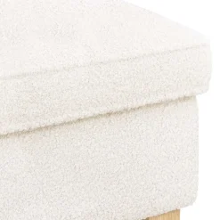 vidaXL Voetenbank Crèmekleurig 55 x 35 x 41 cm Bouclé