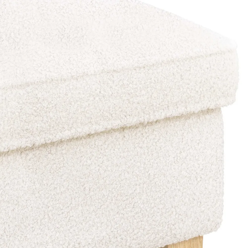vidaXL Voetenbank Crèmekleurig 55 x 35 x 41 cm Bouclé