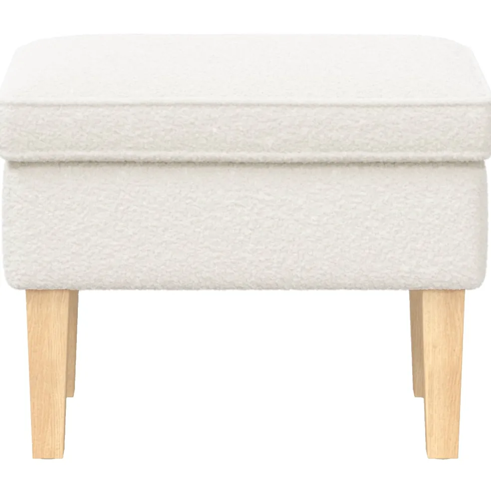 vidaXL Voetenbank Crèmekleurig 55 x 35 x 41 cm Bouclé