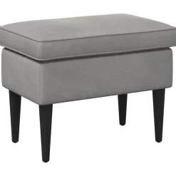 vidaXL Voetenbank Lichtgrijs 55 x 35 x 41 cm Fluweel