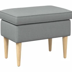 vidaXL Voetenbank Lichtgrijs 55 x 35 x 41 cm Polyester