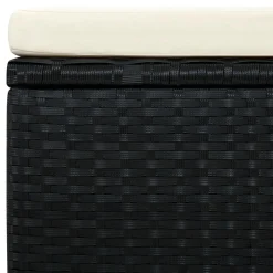 vidaXL Voetenbank/poef zwart 53x53x30 cm poly rattan