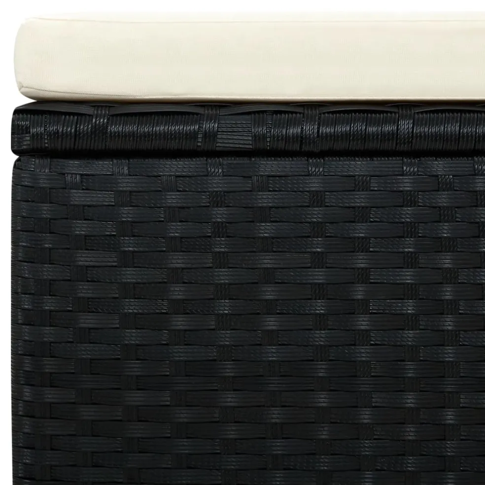 vidaXL Voetenbank/poef zwart 53x53x30 cm poly rattan