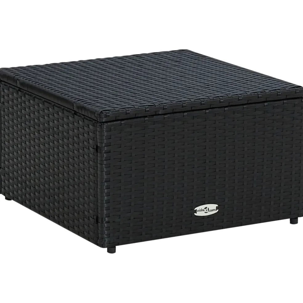 vidaXL Voetenbank/poef zwart 53x53x30 cm poly rattan