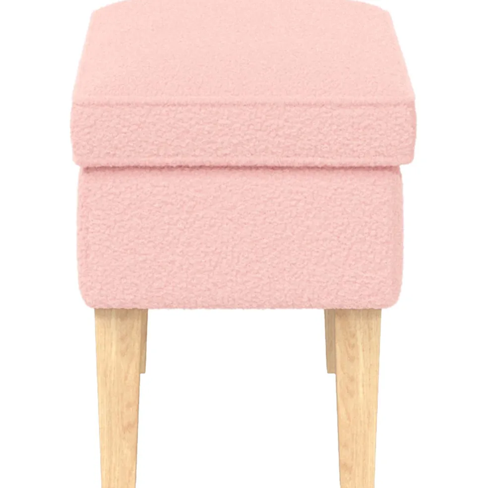 vidaXL Voetenbank Roze 55 x 35 x 41 cm Bouclé