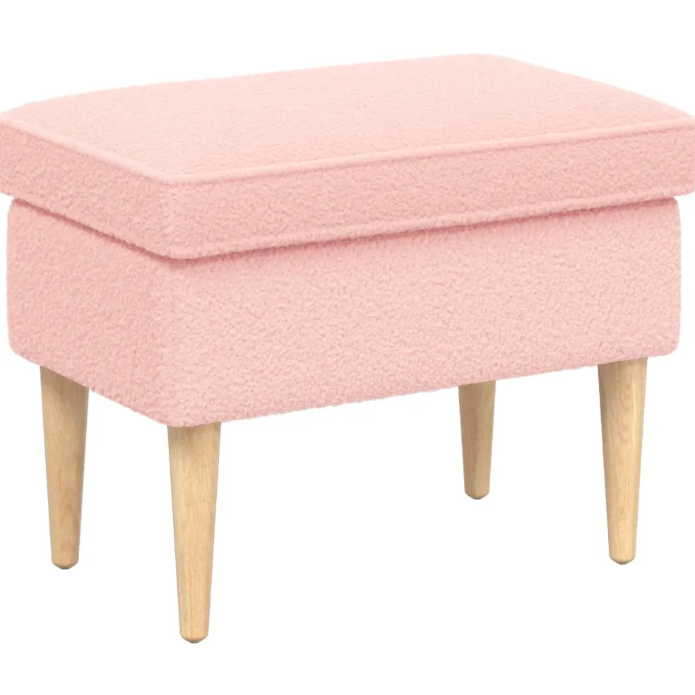 vidaXL Voetenbank Roze 55 x 35 x 41 cm Bouclé