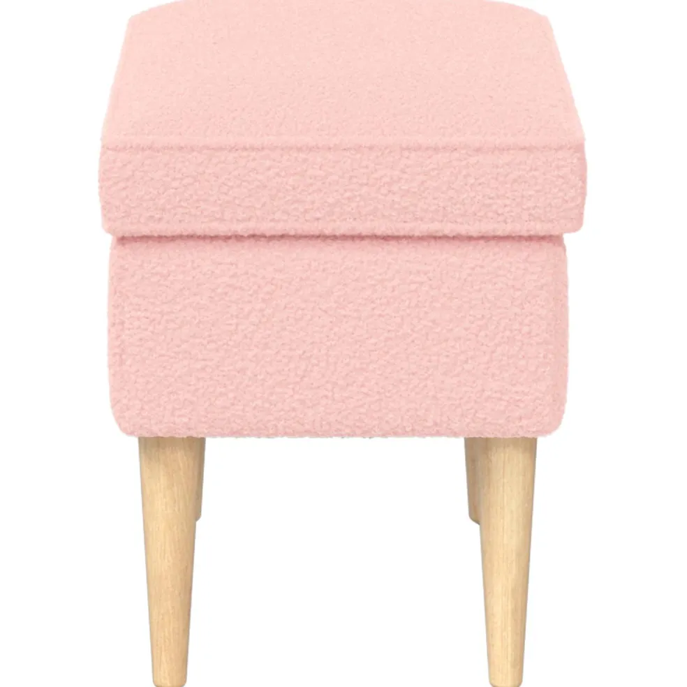 vidaXL Voetenbank Roze 55 x 35 x 41 cm Bouclé