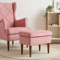 vidaXL Voetenbank Roze 55 x 35 x 41 cm Fluweel