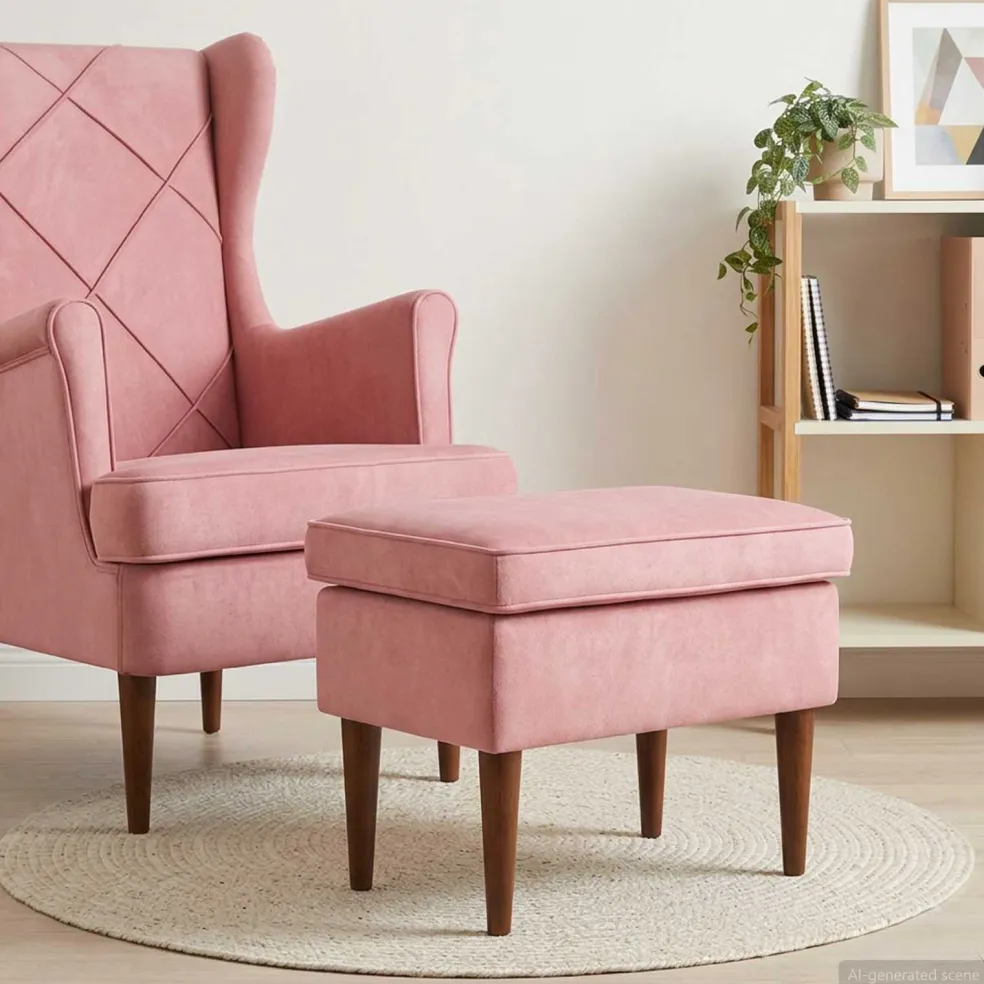 vidaXL Voetenbank Roze 55 x 35 x 41 cm Fluweel