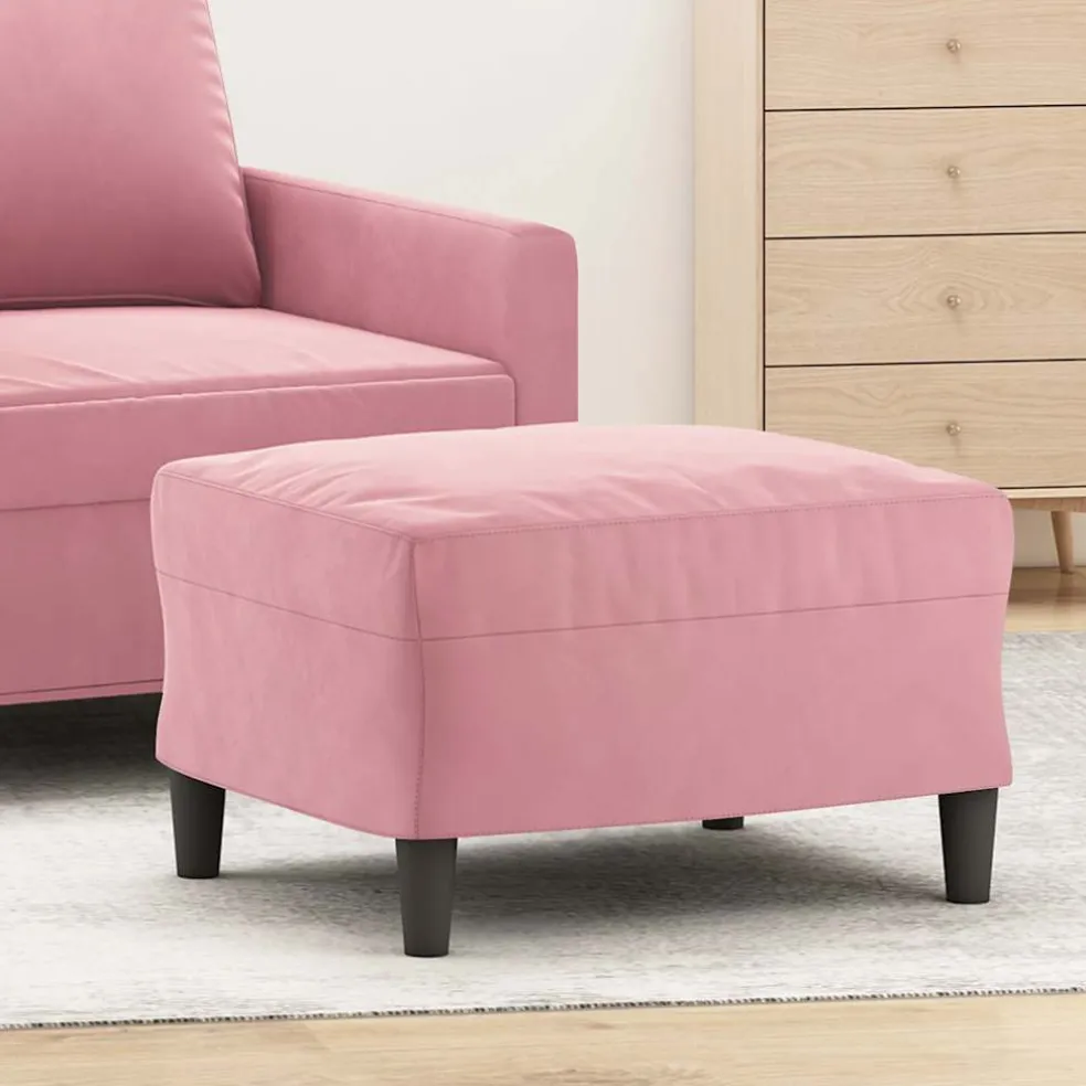 vidaXL Voetenbank 60x50x41 cm fluweel roze