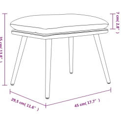 vidaXL Voetenbank 45x29,5x35 cm fluweel donkergrijs