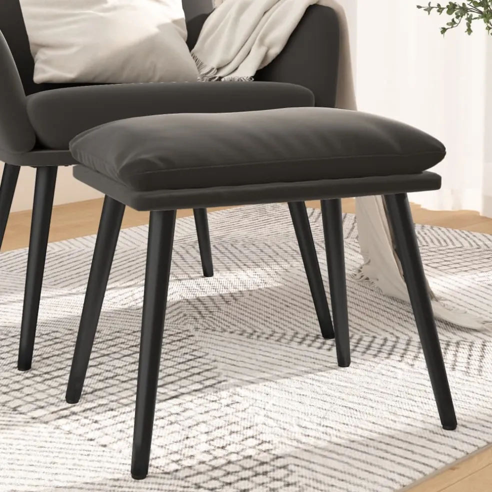 vidaXL Voetenbank 45x29,5x35 cm fluweel donkergrijs