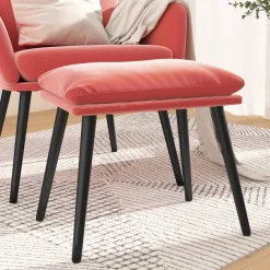 vidaXL Voetenbank 45x29,5x35 cm fluweel roze