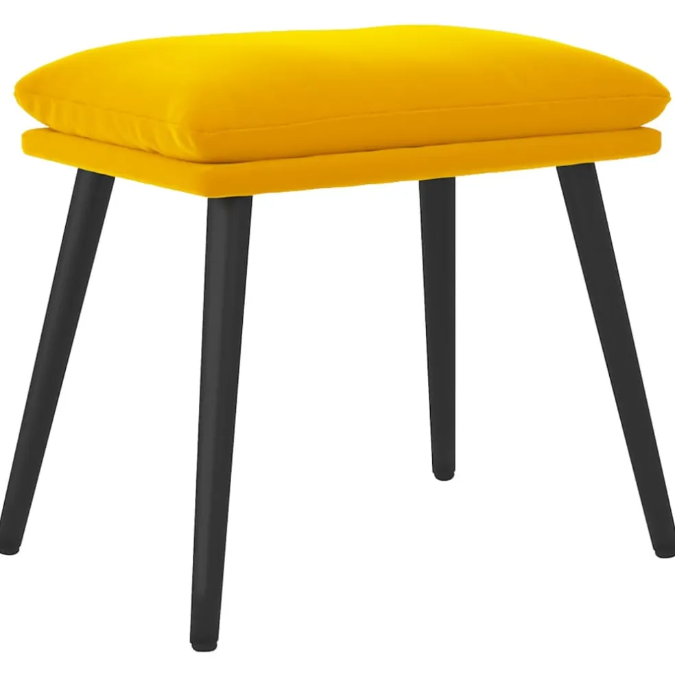 vidaXL Voetenbank 45x29,5x35 cm fluweel mosterdgeel