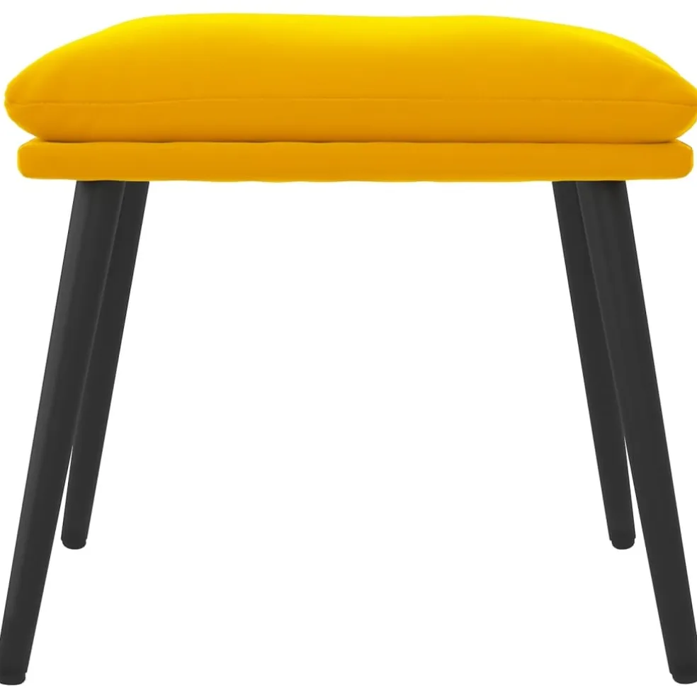 vidaXL Voetenbank 45x29,5x35 cm fluweel mosterdgeel