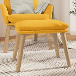vidaXL Voetenbank 45x29,5x35 cm fluweel mosterdgeel