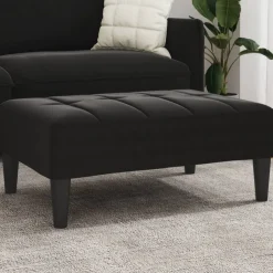 vidaXL Voetenbank 77x55x31 cm fluweel zwart
