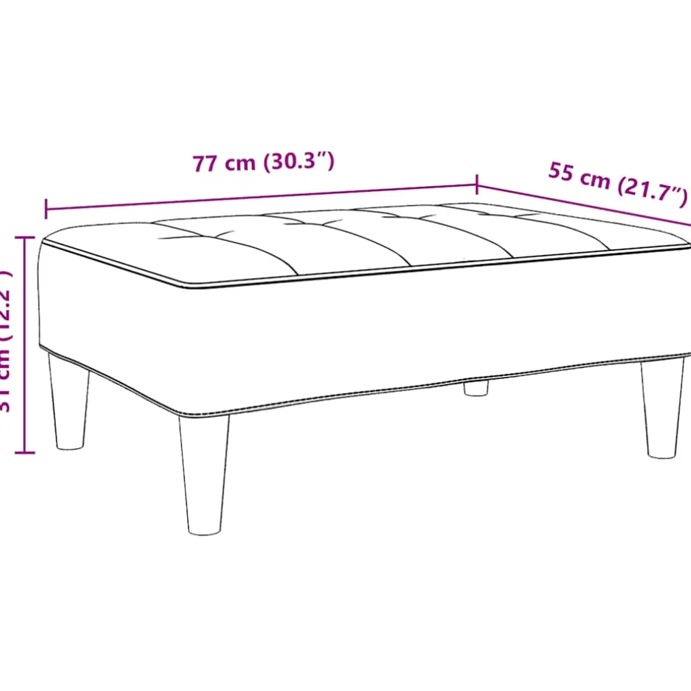 vidaXL Voetenbank 77x55x31 cm fluweel donkergroen