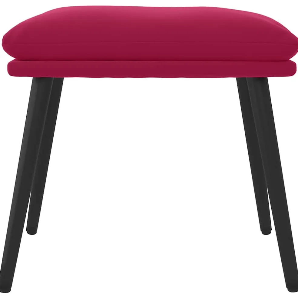 vidaXL Voetenbank 45x29,5x35 cm fluweel wijnrood