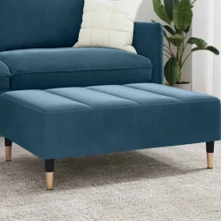 vidaXL Voetenbank 77x55x31 cm fluweel blauw