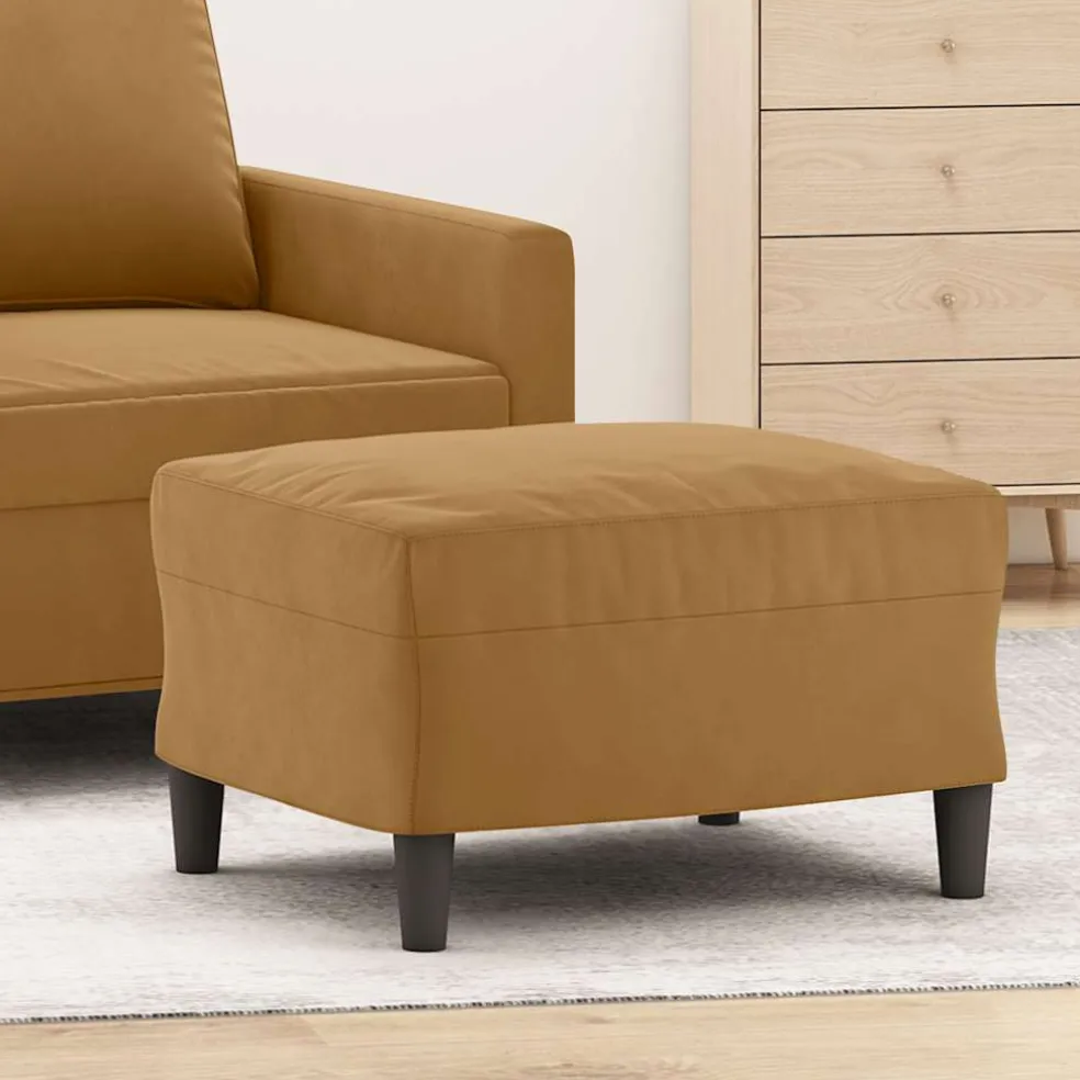 vidaXL Voetenbank 60x50x41 cm fluweel bruin