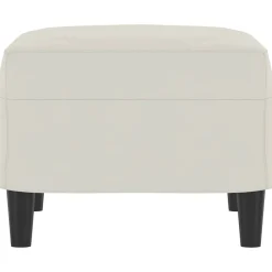 vidaXL Voetenbank 60x50x41 cm fluweel crèmekleurig