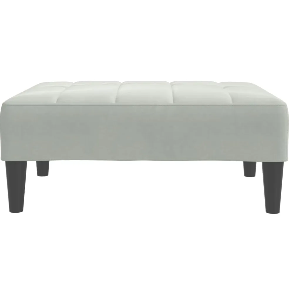 vidaXL Voetenbank 77x55x31 cm fluweel lichtgrijs
