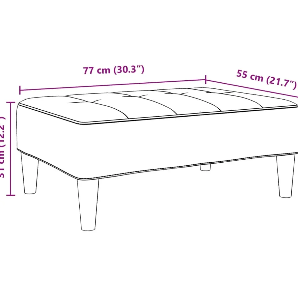 vidaXL Voetenbank 77x55x31 cm fluweel lichtgrijs