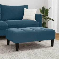 vidaXL Voetenbank 77x55x31 cm fluweel blauw