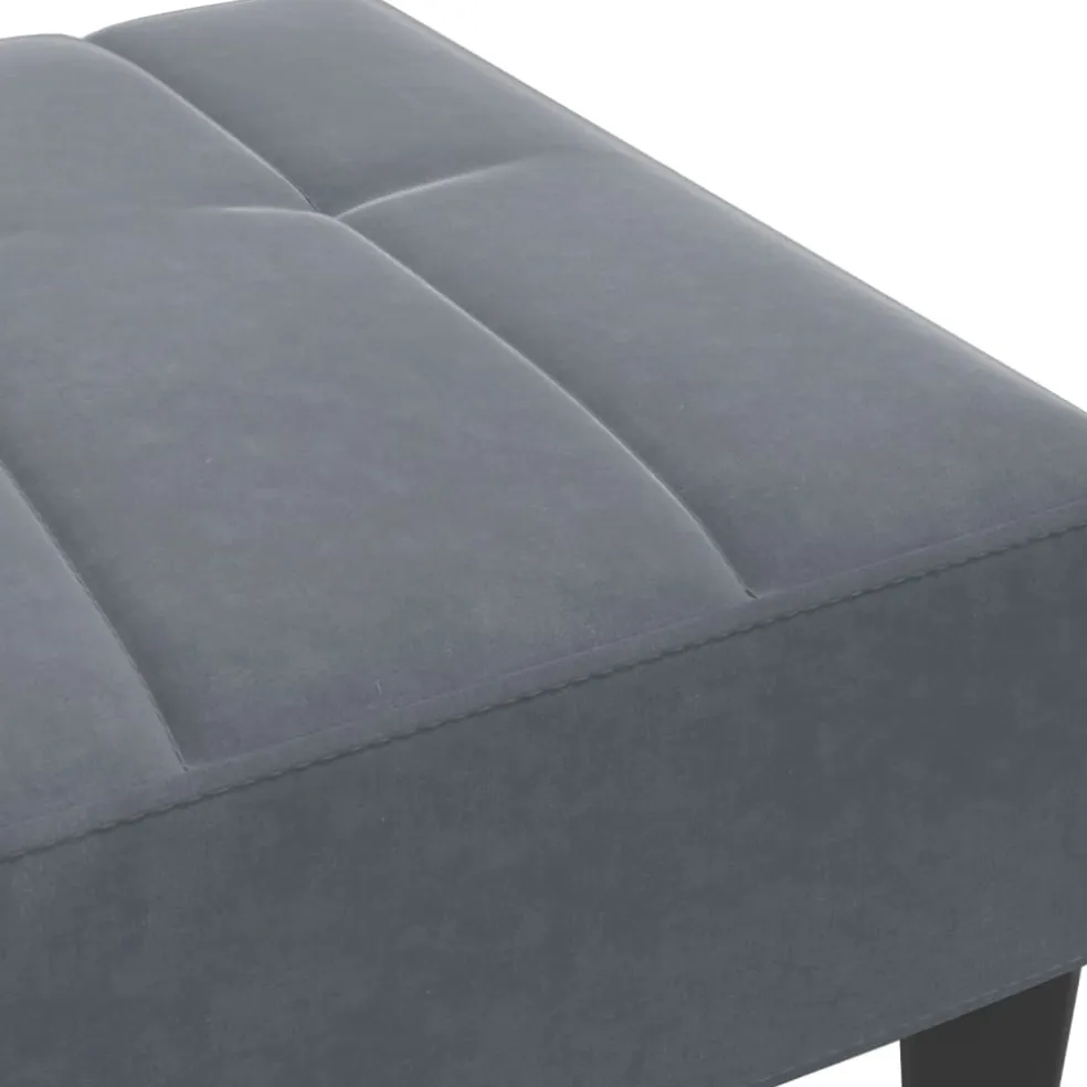 vidaXL Voetenbank 77x55x31 cm fluweel donkergrijs