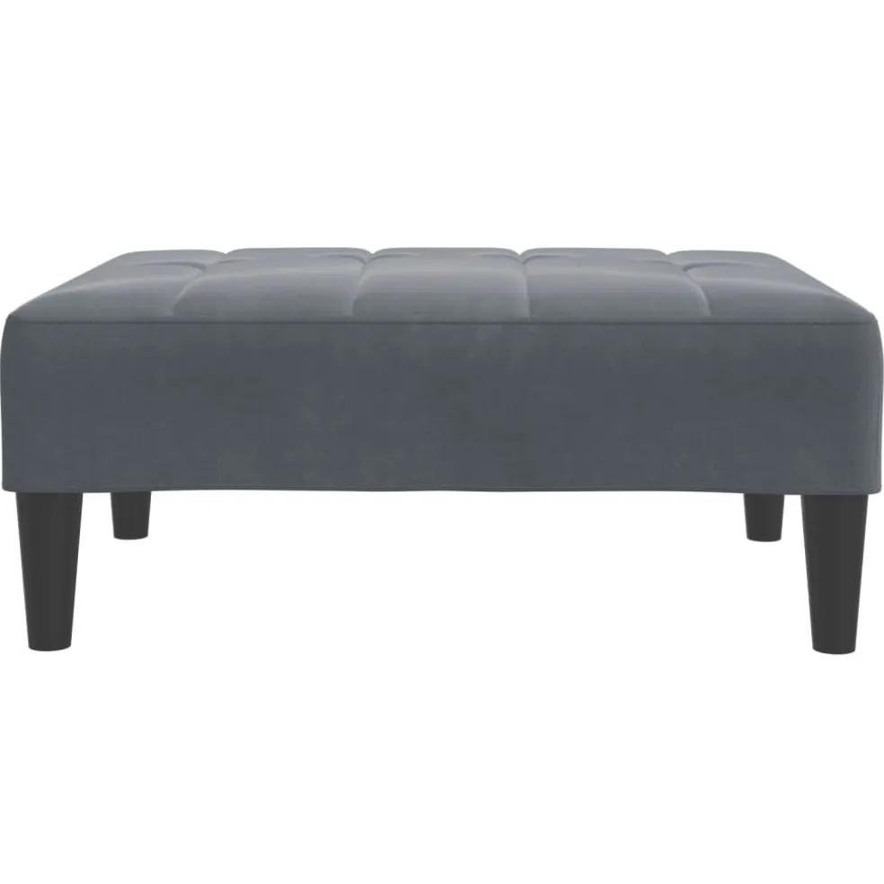 vidaXL Voetenbank 77x55x31 cm fluweel donkergrijs