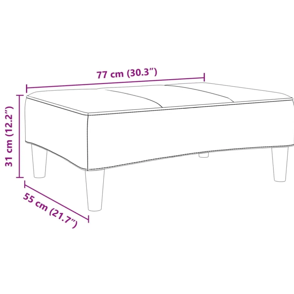 vidaXL Voetenbank 77x55x31 cm fluweel lichtgrijs