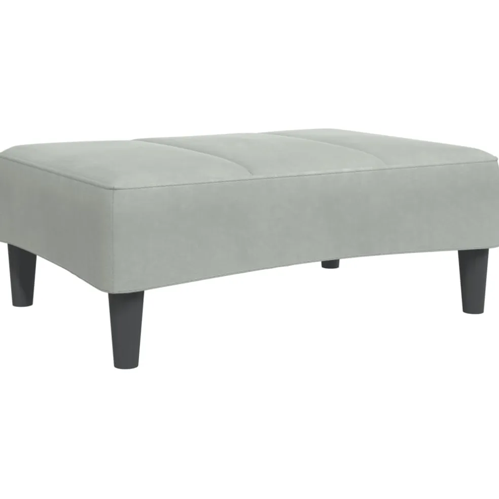 vidaXL Voetenbank 77x55x31 cm fluweel lichtgrijs