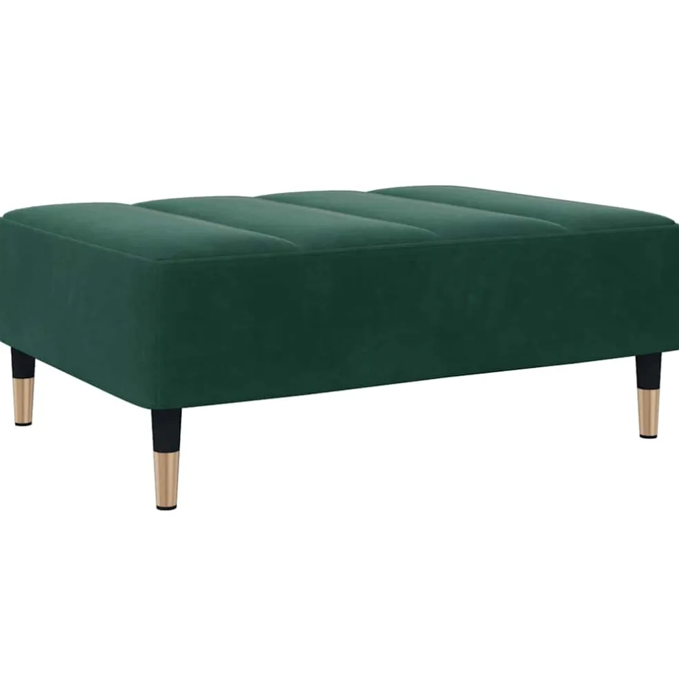 vidaXL Voetenbank 77x55x31 cm fluweel donkergroen