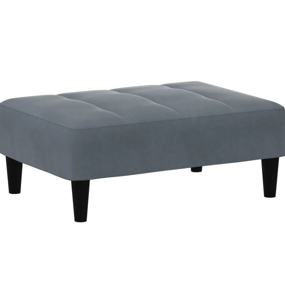 vidaXL Voetenbank 77x55x31 cm fluweel donkergrijs