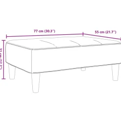vidaXL Voetenbank 77x55x31 cm fluweel donkergrijs