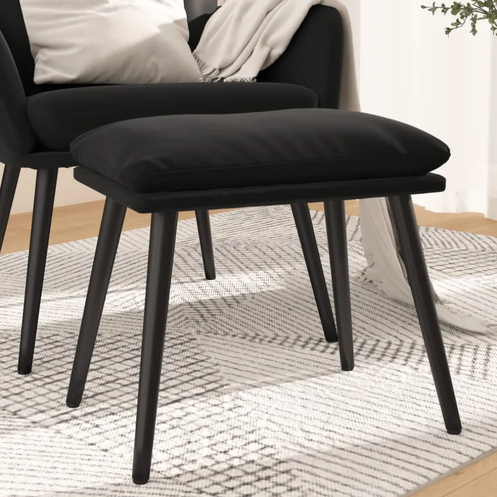 vidaXL Voetenbank 45x29,5x35 cm fluweel zwart