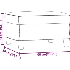 vidaXL Voetenbank 60x50x41 cm kunstleer lichtgrijs
