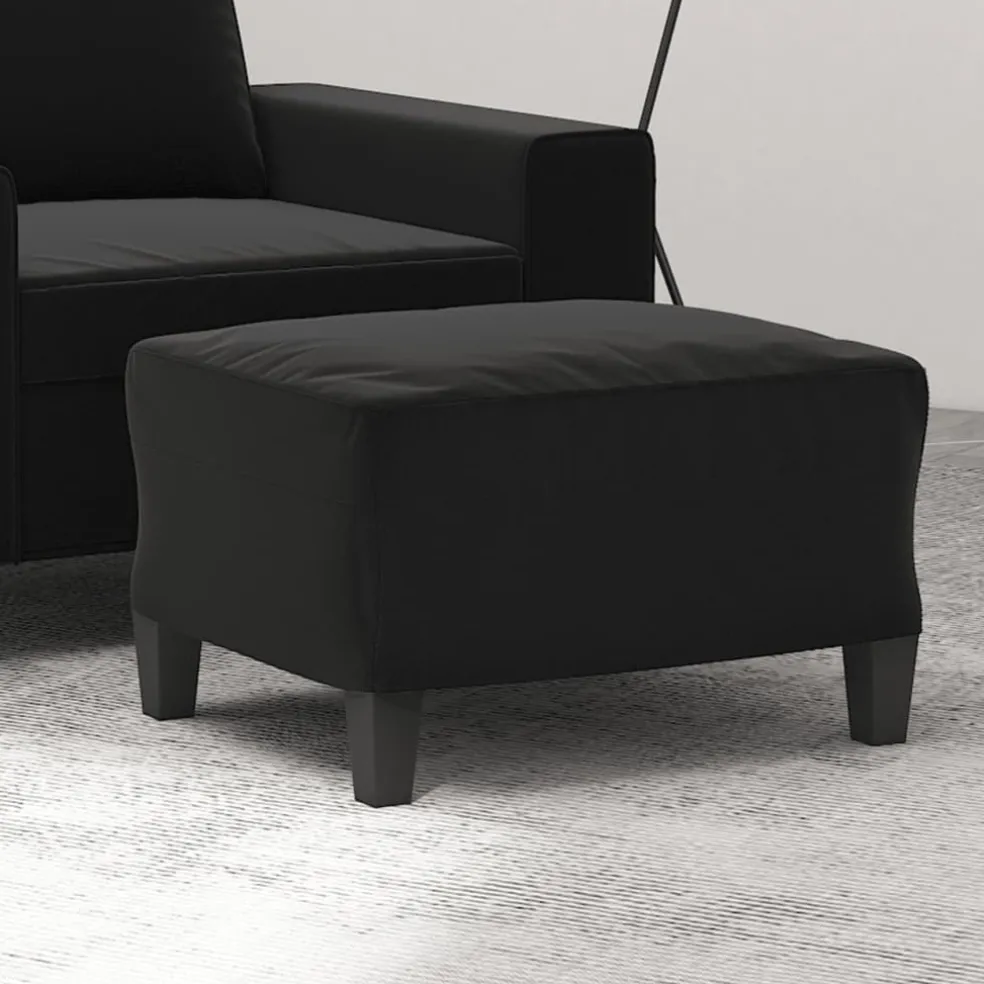 vidaXL Voetenbank 60x50x41 cm microvezelstof zwart